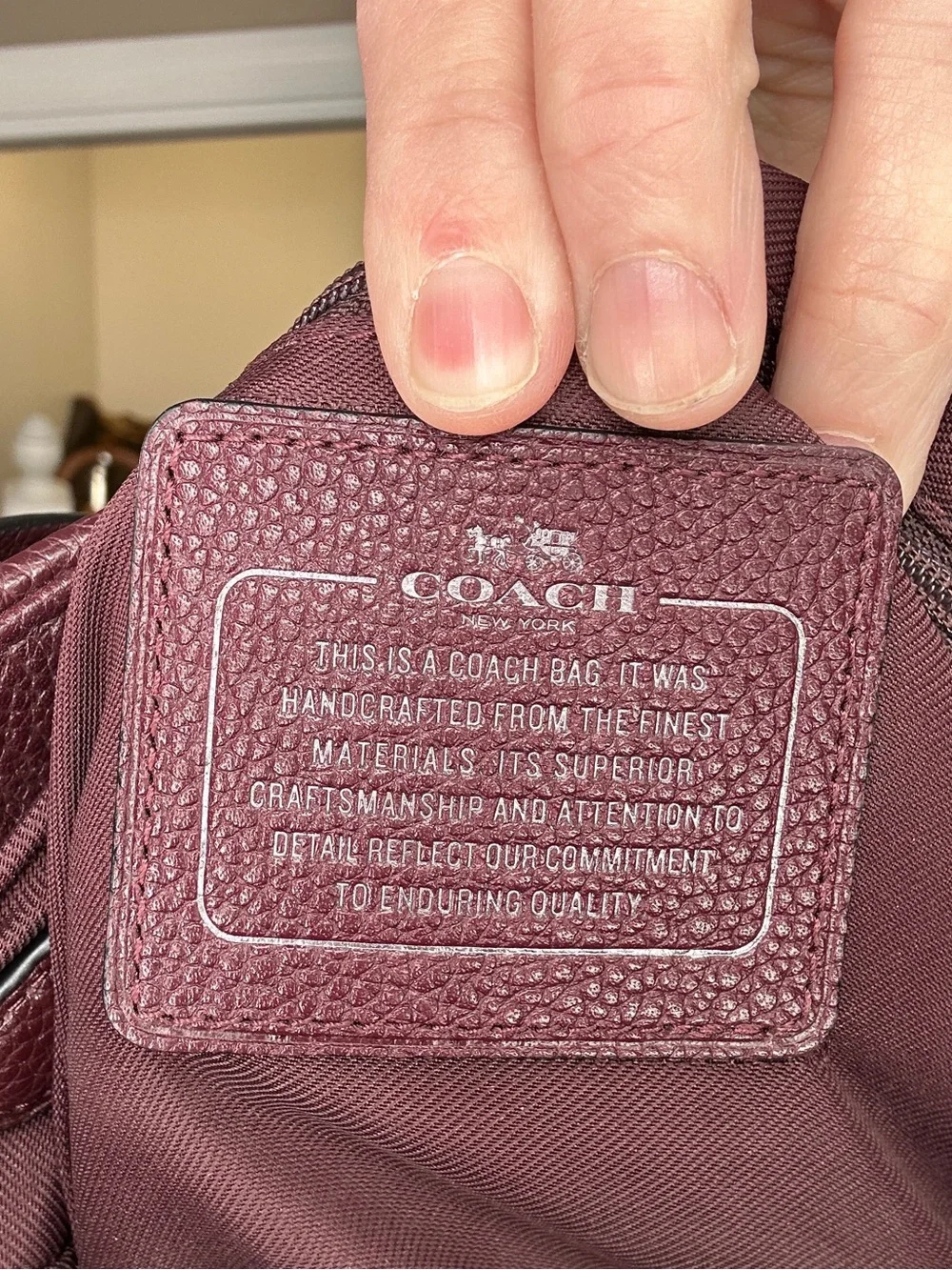 Coach Patchwork Suede & Leather Hobo Shoulder Bag 2016 Burgundy Metallic - Picture 8 of 13